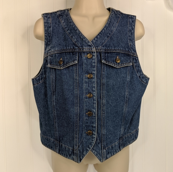 VINTAGE Bushwacker Denim Vest Sz S - Picture 4 of 15